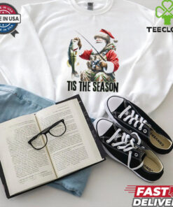 Santa fishing tis the season Christmas shirt