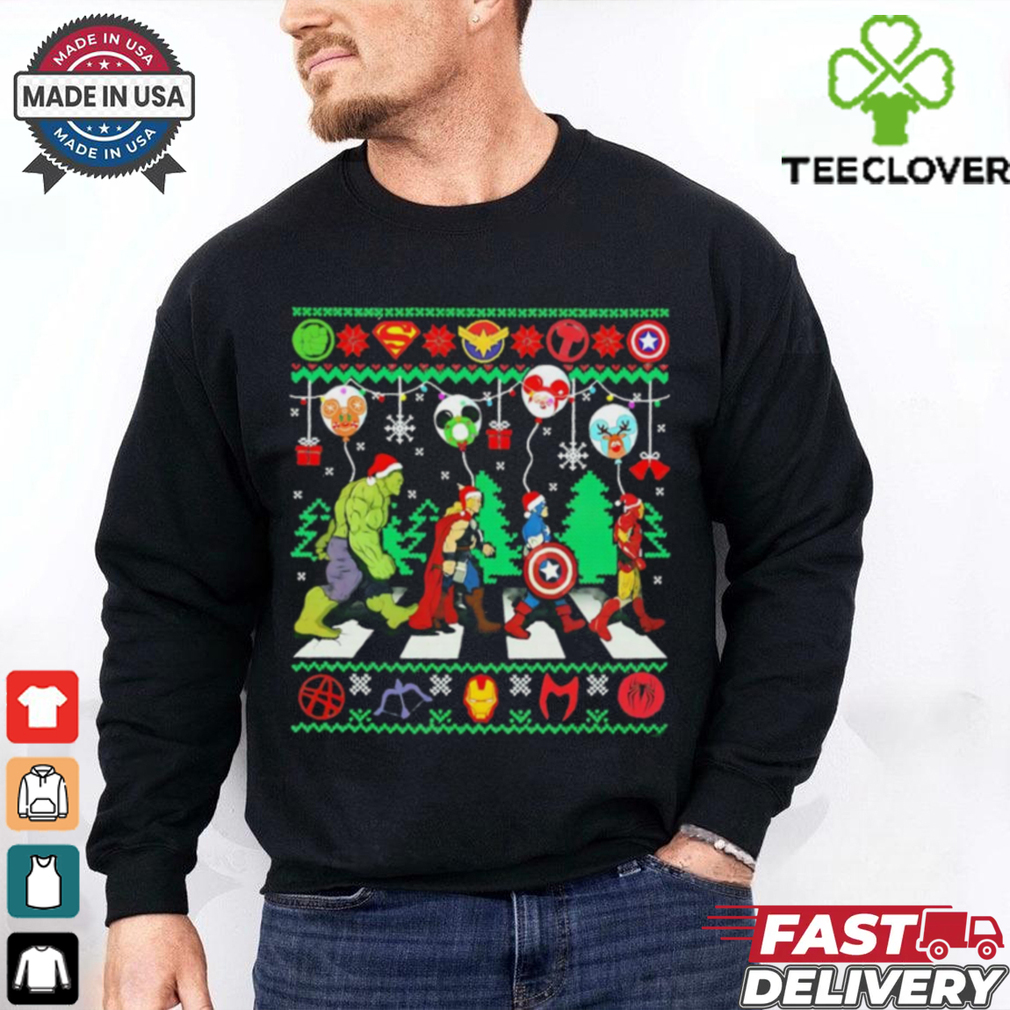 Santa hat Superhero Avengers ugly Christmas shirt Santa hat Superhero Avengers ugly Christmas shirt