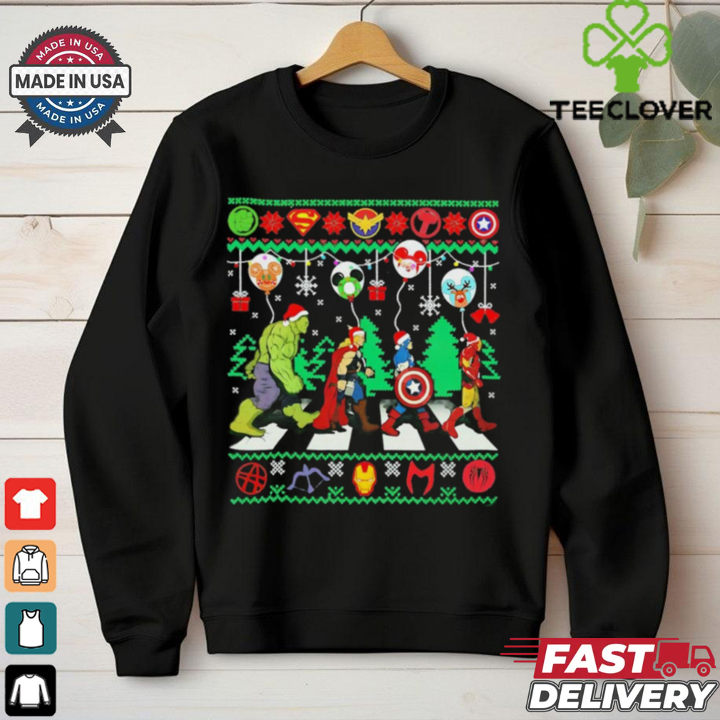 Santa hat Superhero Avengers ugly Christmas shirt Santa hat Superhero Avengers ugly Christmas shirt