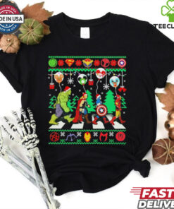 Santa hat Superhero Avengers ugly Christmas shirt