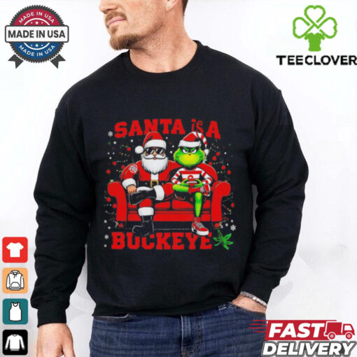 Santa is a Ohio State Buckeyes fan Christmas sweater