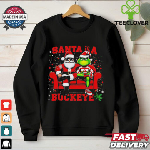 Santa is a Ohio State Buckeyes fan Christmas sweater