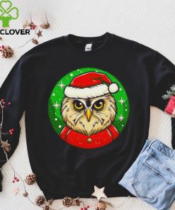 Santa owl cartoon Christmas shirt