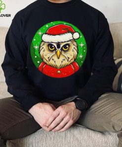 Santa owl cartoon Christmas shirt