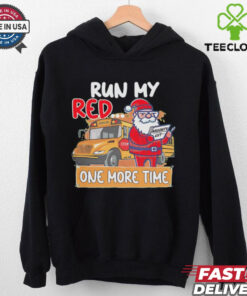 Santa run my red one more time school bus Christmas shirt