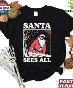 Santa sees all snow Christmas shirt