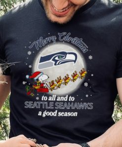 Santa snoopy and woodstock merry Christmas to all and to Seattle Seahawks a good season shirt 3 Santa snoopy and woodstock merry Christmas to all and to Seattle Seahawks a good season shirt