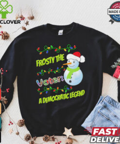 Santa snowman frosty the voter a democratic legend Merry Christmas election shirt