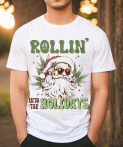 Santa weed rollin into the holidays Christmas funny hoodie, sweater, longsleeve, shirt v-neck, t-shirt