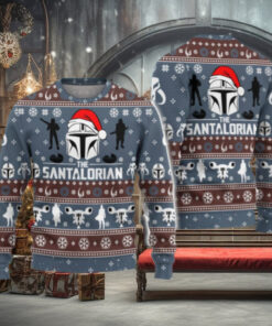 Santalorian Star Wars Christmas Sweater, The Mandalorian Ugly Sweater