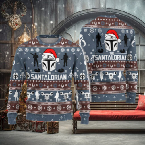 Santalorian Star Wars Christmas Sweater, The Mandalorian Ugly Sweater