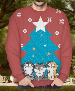 Santa’s Favorite Cat Mom Dad   Christmas Gift For Cat Lovers   Personalized Unisex Ugly Sweater