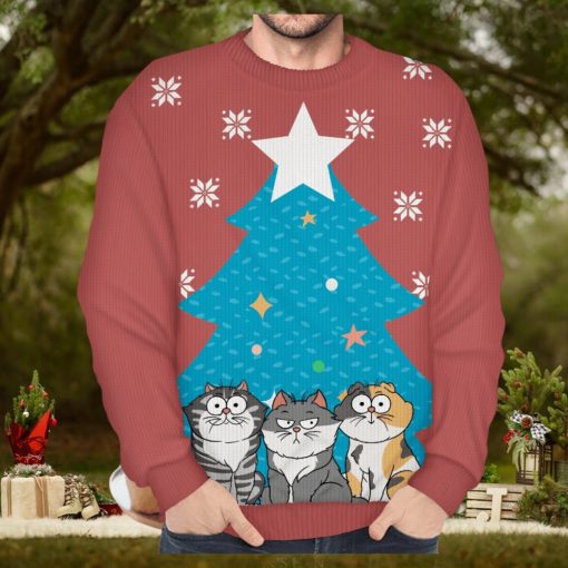Santa’s Favorite Cat Mom Dad   Christmas Gift For Cat Lovers   Personalized Unisex Ugly Sweater