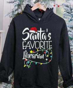 Santa's Favorite Librarian Christmas Pajama Lights T Shirt