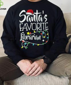 Santa's Favorite Librarian Christmas Pajama Lights T Shirt