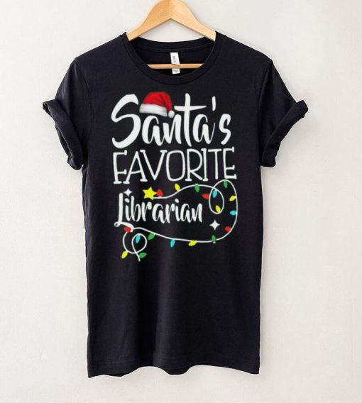 Santa’s Favorite Librarian Christmas Pajama Lights T Shirt