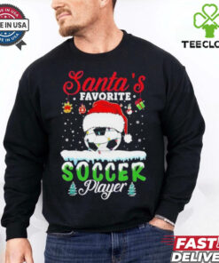 Santa’s Favorite Soccer Player Christmas Football T Shirt