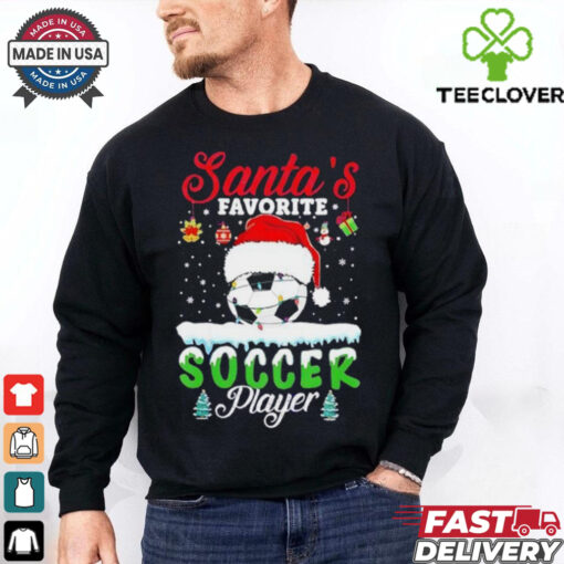 Santa’s Favorite Soccer Player Christmas Football T Shirt