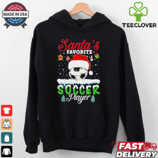 Santa’s Favorite Soccer Player Christmas Football T Shirt