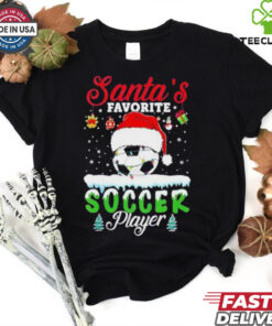 Santa’s Favorite Soccer Player Christmas Football T Shirt