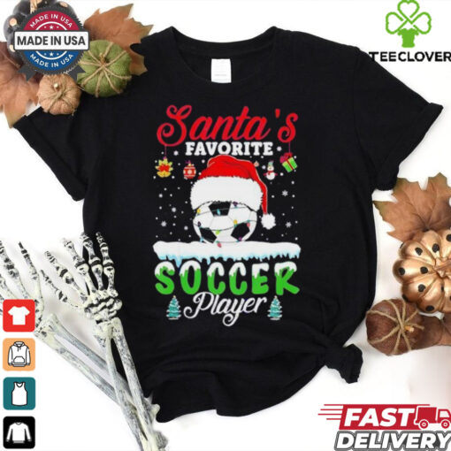Santa’s Favorite Soccer Player Christmas Football T Shirt