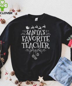 Santas Favorite Teacher Christmas Day School Educator T Shirt
