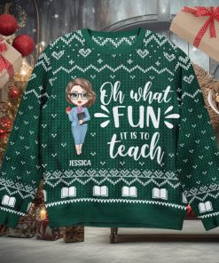 Santa’s Favorite Teacher   Personalized Ugly Sweater   Christmas, Birthday, Funny Gift For Teacher