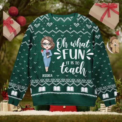 Santa’s Favorite Teacher   Personalized Ugly Sweater   Christmas, Birthday, Funny Gift For Teacher