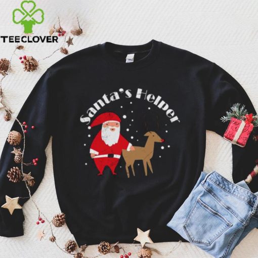 Santas Helper Rudolph Christmas Funny Gift Idea T shirt