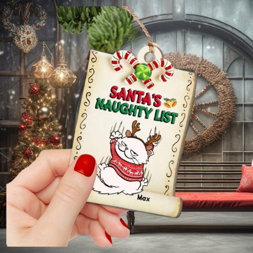 Santa’s Naughty List TT Personalized Ornament