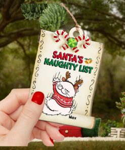 Santa's Naughty List TT Personalized Ornament