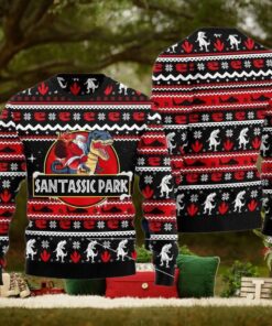 Santassic Park Dinosaur Ugly Christmas Sweater