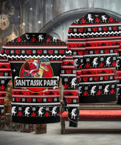Santassic Park Dinosaur Ugly Christmas Sweater
