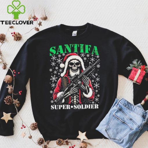 Santifa Super Soldier Santa Claus gun Christmas 2023 Shirt