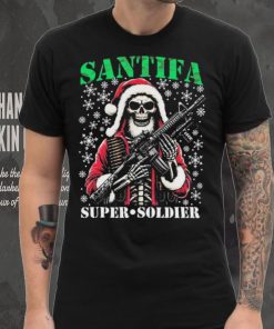 Santifa Super Soldier Santa Claus gun Christmas 2023 Shirt