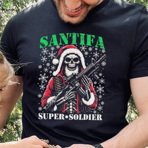 Santifa Super Soldier Santa Claus gun Christmas 2023 Shirt