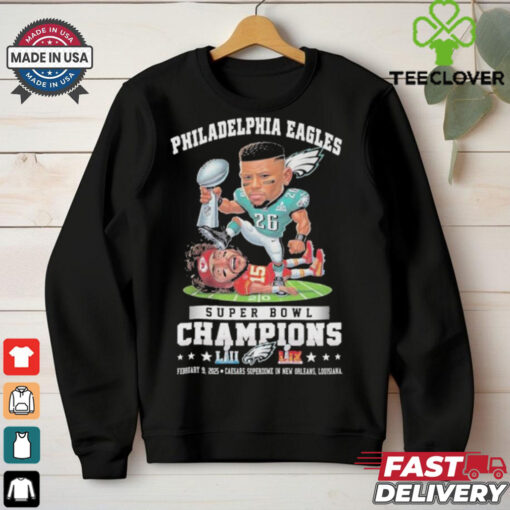 Saquon Barkley Beat Stomp Patrick Mahomes Philadelphia Eagles Philly Vs Kansas City Chiefs Super Bowl Champions 2025 Nola T shirts