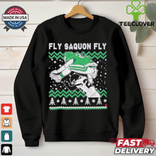 Saquon Barkley Fly Saquon Fly Jump Hurdle Backwards Christmas T Shirt