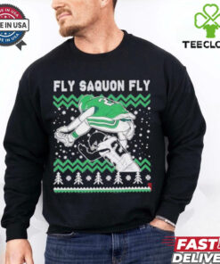 Saquon Barkley Fly Saquon Fly Jump Hurdle Backwards Christmas T Shirt