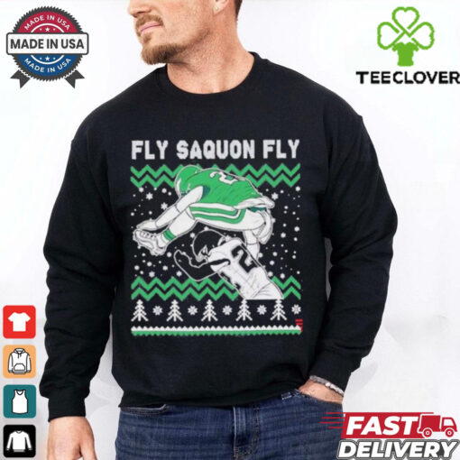Saquon Barkley Fly Saquon Fly Jump Hurdle Backwards Christmas T Shirt