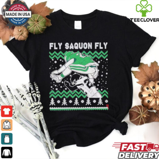 Saquon Barkley Fly Saquon Fly Jump Hurdle Backwards Christmas T Shirt