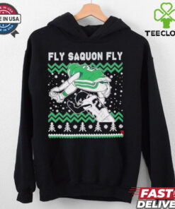 Saquon Barkley Fly Saquon Fly Jump Hurdle Backwards Christmas T Shirt