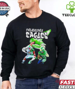 Saquon Barkley Philadelphia Eagles Graphic NFL Shirt, featuring a dynamic design showcasing Saquon Barkley in his Philadelphia Eagles gear. Perfect for fans who support Barkley and the Eagles, combining his powerful presence with a bold NFL graphic.