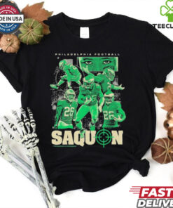 Saquon Barkley Philadelphia Eagles Philly Hunting Eyes Fly Collage T shirts