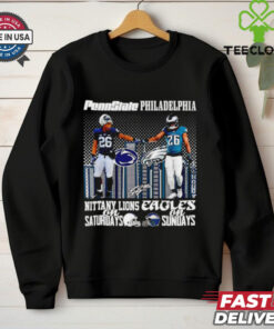 Saquon Barkley Philadelphia Eagles and Penn State Nittany Lions city skyline shirt