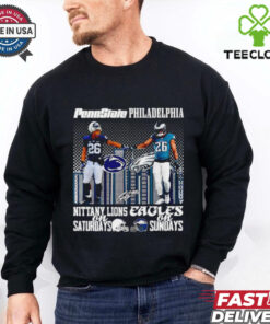 Saquon Barkley Philadelphia Eagles and Penn State Nittany Lions city skyline shirt