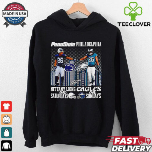 Saquon Barkley Philadelphia Eagles and Penn State Nittany Lions city skyline shirt