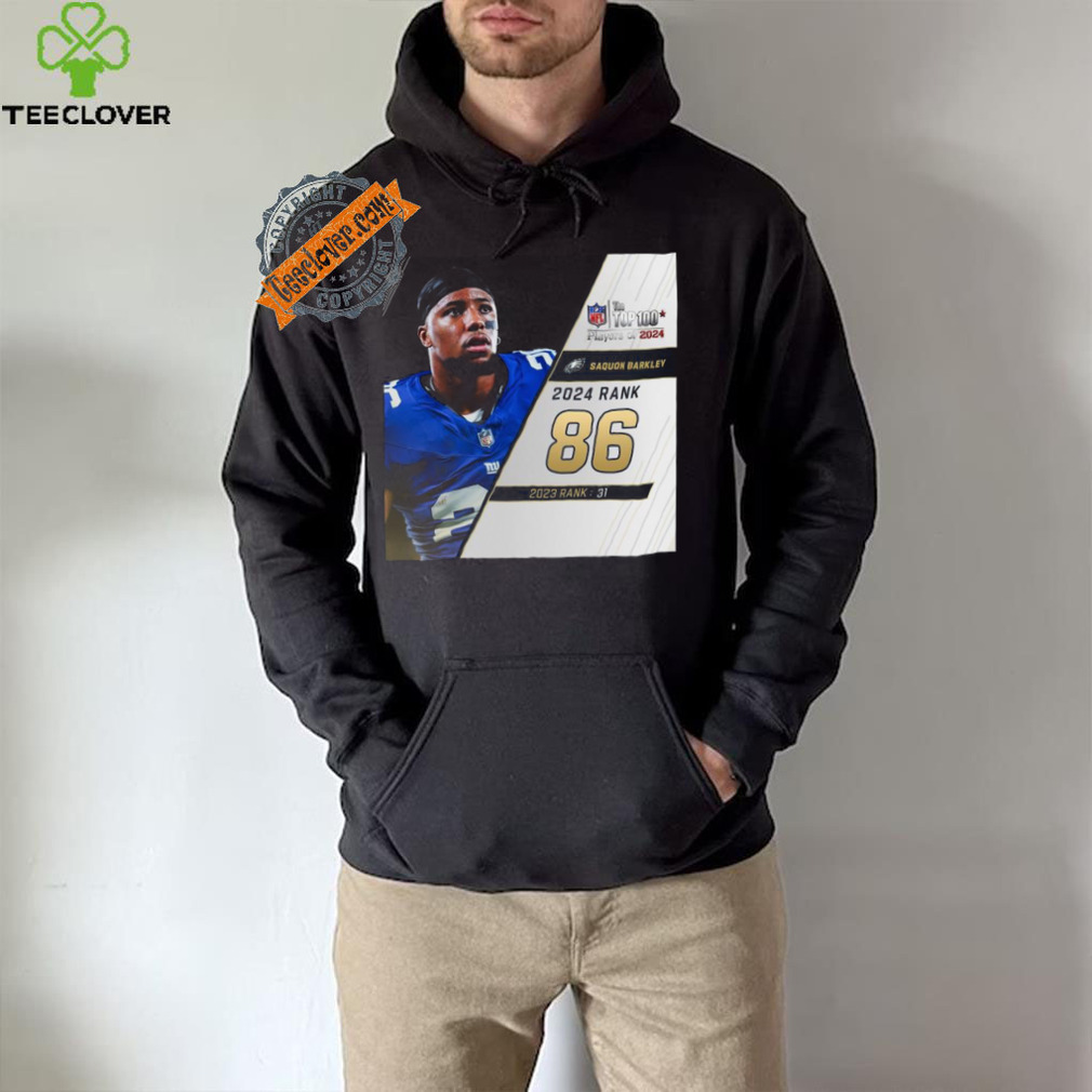 Saquon Barkley Rank 86 The NFL Top 100 Players Of 2024 T Shirt Saquon Barkley Rank 86 The NFL Top 100 Players Of 2024 T Shirt