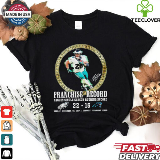 Saquon Barkley franchise record Eagles single season rushing record T shirt