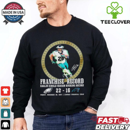 Saquon Barkley franchise record Eagles single season rushing record T shirt